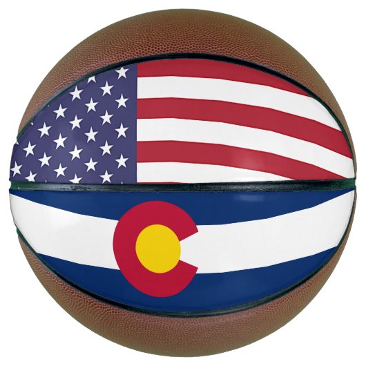 米国コロラド州旗を持つフルサイズバスケットボール バスケットボール (正面)