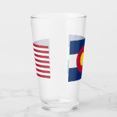 米国コロラド州旗を持つ愛国的なガラス杯 タンブラーグラス (右)