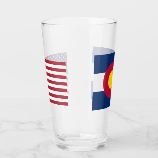 米国コロラド州旗を持つ愛国的なガラス杯 タンブラーグラス (右)