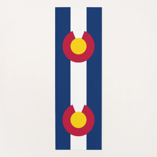 米国コロラド州旗を持つ愛国的なヨガマット ヨガマット (正面)