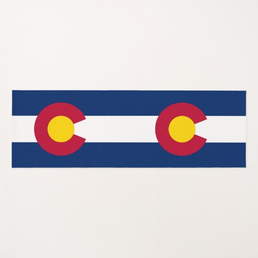 米国コロラド州旗を持つ愛国的なヨガマット ヨガマット (正面(横))