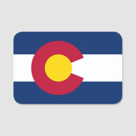 米国コロラド州旗を持つ愛国的な名前タグ 名札