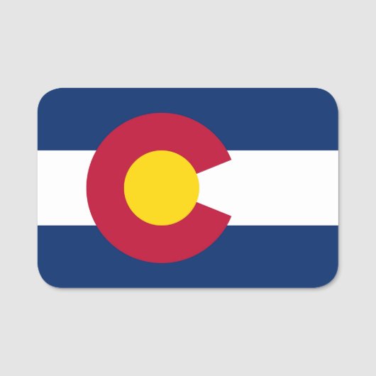 米国コロラド州旗を持つ愛国的な名前タグ 名札 (正面)
