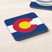 米国コロラド州旗を持つ懸命プラスチックのコースター コースター (左側)