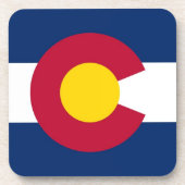 米国コロラド州旗を持つ懸命プラスチックのコースター コースター (正面)