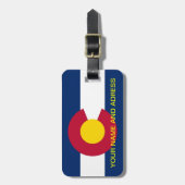 米国コロラド州旗を持つ荷物札 ラゲッジタグ (正面縦)