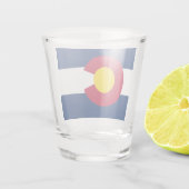 米国コロラド州旗を掲げた愛国的なショットグラス ショットグラス (裏面)