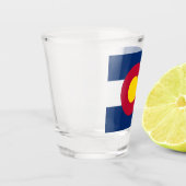 米国コロラド州旗を掲げた愛国的なショットグラス ショットグラス (左)