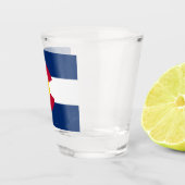 米国コロラド州旗を掲げた愛国的なショットグラス ショットグラス (右)