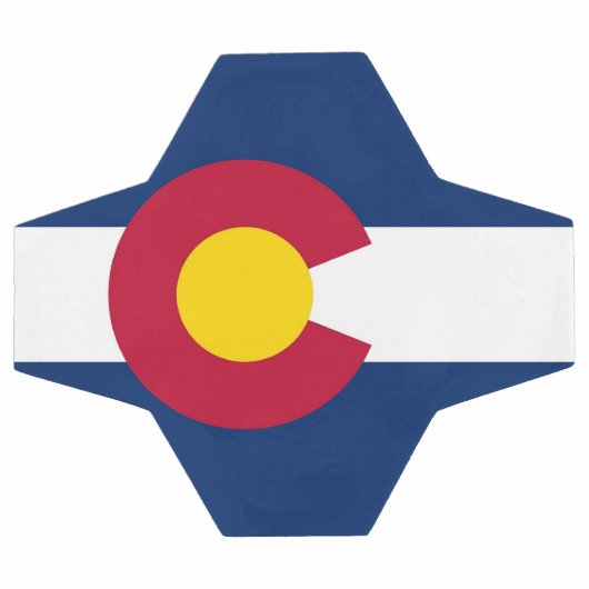 米国コロラド州旗を掲げる愛国的サッカーボール サッカーボール (フラット)