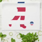 米国ゴルフアメリカ国旗のゴルファー キッチンタオル (折り畳み)