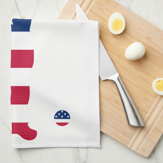 米国ゴルフアメリカ国旗のゴルファー キッチンタオル (四つ折り)