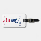 米国ゴルフアメリカ国旗のゴルファー ラゲッジタグ (正面横)