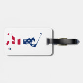 米国ゴルフアメリカ国旗のゴルファー ラゲッジタグ (裏面横)