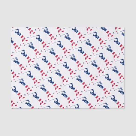 米国ゴルフアメリカ国旗のゴルファー 薄葉紙 (正面)