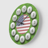 米国ゴルフボールタイムピース ラージ壁時計 (傾斜)