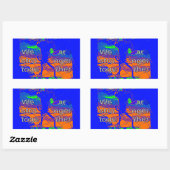 米国サイケデリック希望: 青い統一アート 長方形シール (シート)