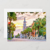 米国サウスカロライナ州チャールストンからの挨拶 ポストカード (正面/裏面)