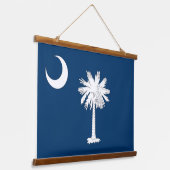 米国サウスカロライナ州旗を持つウォールタペストリー 吊り下げ型タペストリー (傾斜あり)