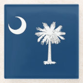 米国サウスカロライナ州旗を持つガラスコースター ガラスコースター (正面)