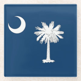 米国サウスカロライナ州旗を持つガラスコースター ガラスコースター