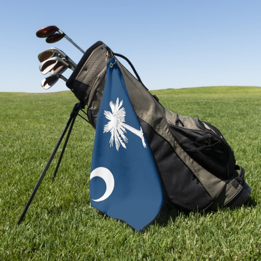 米国サウスカロライナ州旗を持つゴルフタオル ゴルフタオル (グリーン)