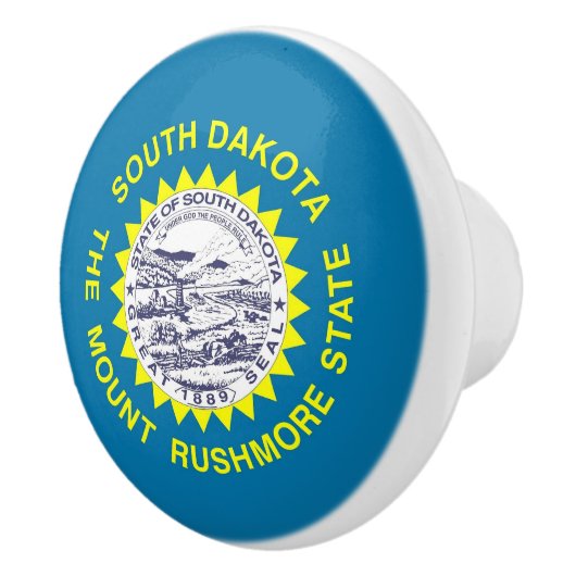 米国サウスダコタ州旗とセラミックノブの引っ張り セラミックノブ (右)