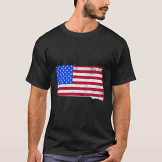 米国サウスダコタ州旗の愛国的州 Tシャツ