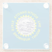 米国サウスダコタ州旗を持つガラスコースター ガラスコースター (裏面)