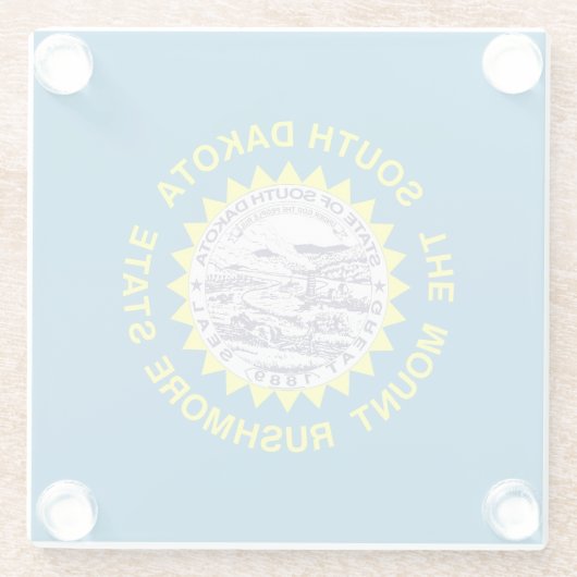 米国サウスダコタ州旗を持つガラスコースター ガラスコースター (裏面)