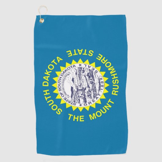 米国サウスダコタ州旗を持つゴルフタオル ゴルフタオル (正面)