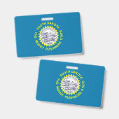 米国サウスダコタ州旗を持つ名前バッジ バッジ (正面&裏面)