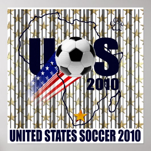 米国サッカーのアフリカのスターとストライプ ポスター (正面)