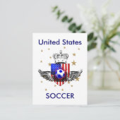 米国サッカーのギフトUSAサッカーのエンブレムハガキ ポストカード (スタンド正面)