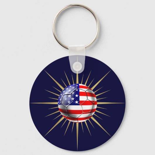 米国サッカーのファナティック米国国旗のボール キーホルダー (正面)