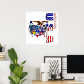 米国サッカーの地図 ポスター (ホームオフィス)