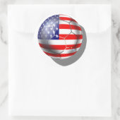 米国サッカーチームのファンがスターとストライプフラッグボール ラウンドシール (バッグ)