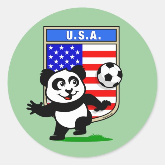 米国サッカーパンダ ラウンドシール (正面)