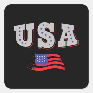 米国サッカーファンのジャージーシャツアメリカ国旗 スクエアシール