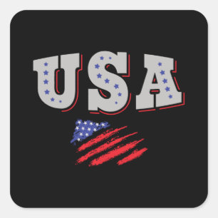 米国サッカーファンジャージーシャツアメリカ国旗 スクエアシール