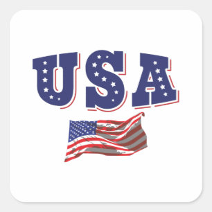 米国サッカーファンジャージーシャツアメリカ国旗 スクエアシール
