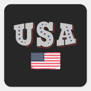 米国サッカーファンジャージーシャツアメリカ国旗 スクエアシール