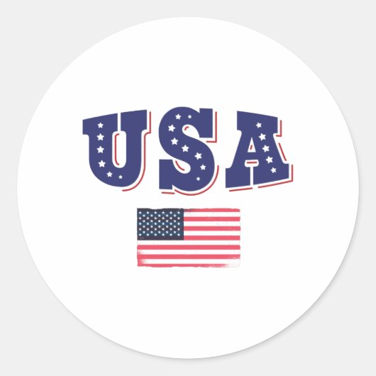 米国サッカーファンジャージーシャツアメリカ国旗 ラウンドシール (正面)