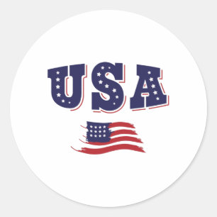 米国サッカーファンジャージーシャツアメリカ国旗 ラウンドシール