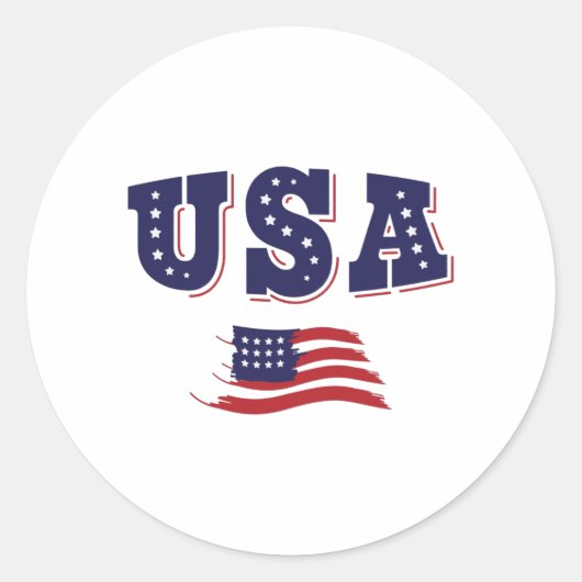 米国サッカーファンジャージーシャツアメリカ国旗 ラウンドシール (正面)