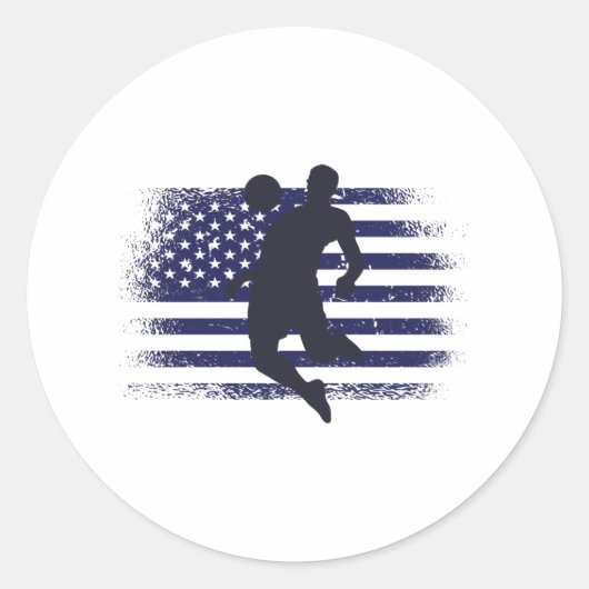 米国サッカーファンジャージーシャツアメリカ国旗 ラウンドシール (正面)
