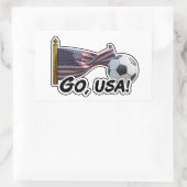 米国サッカーファン囲碁 長方形シール (バッグ)