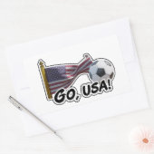 米国サッカーファン囲碁 長方形シール (封筒)