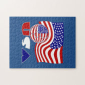 米国サッカーボールと国旗 ジグソーパズル (横)