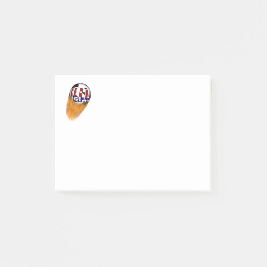 米国サッカーボール燃やす ポストイット (正面)